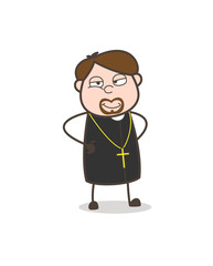 Fototapeta premium Smirking Priest Face Vector Illustration