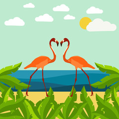 illustration beautiful flamingo