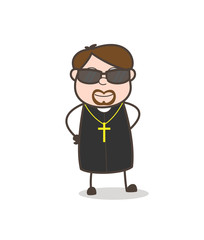 Modern Priest with Black Goggle Vector