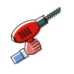   hand with drill vector illustration