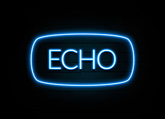 Echo  - colorful Neon Sign on brickwall