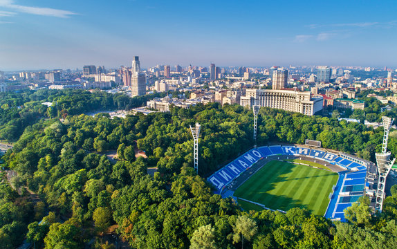 Aerial View Of Valeriy Lobanovskyi Dynamo Stadium In Kiev, Ukraine