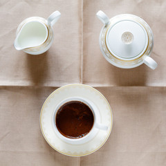 Coffee Creamer sugar CHOCOLATE CANDY ON THE TABLE