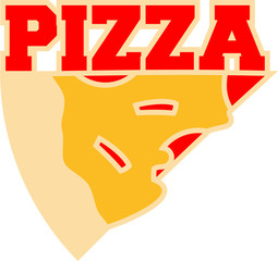 cool logo italien schrift text liebe lieblingsessen paprika teil stücke pizza rund groß comic cartoon clipart salami