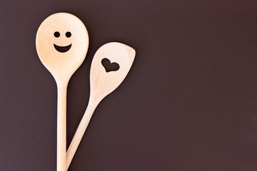 Lustige Holzkochlöffel
