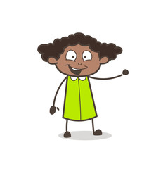 Joyful Girl Punching Hand Vector