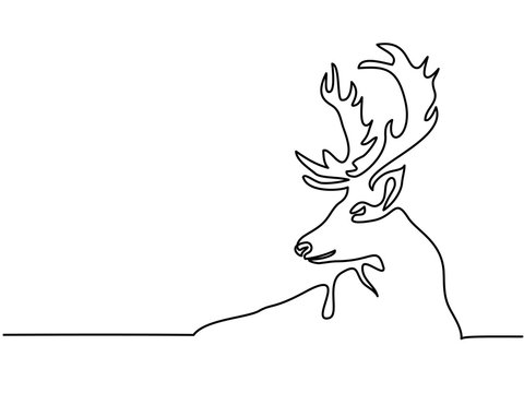 recommend clip art: Continuous line drawing. Christmas reindeer. Total editable, choose thickness and place of line