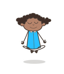 Happy Young Girl Doing Yoga Vector
