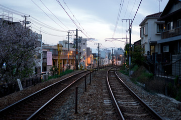 Obraz premium 広島県・尾道市の鉄道