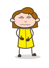 Obraz premium Comic Young Lady Confounded Face Vector