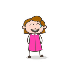 Laughing Girl with Sweat on Face