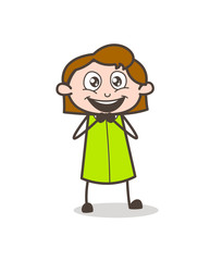 Very Excited Young Girl Character Face Expression