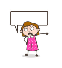 Aggressive Woman Shouting with Speech Bubble Vector