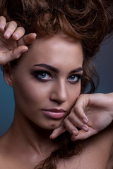 Fototapeta premium A close-up portrait of a beautiful girl.