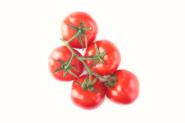 Fresh tomatoes Isolated on white background. Selective focus.