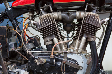 Motorcycle engine close-up