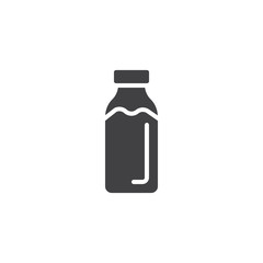 Obraz premium Milk bottle icon vector, filled flat sign, solid pictogram isolated on white. Symbol, logo illustration.