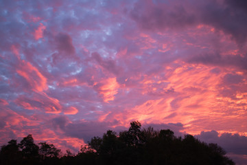 Big Sky Sunrise with Pink and Purple Clouds