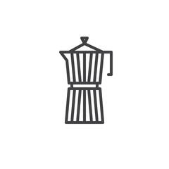 Tea kettle line icon, outline vector sign, linear style pictogram isolated on white. Symbol, logo illustration. Editable stroke