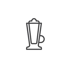 Frappe drink line icon, outline vector sign, linear style pictogram isolated on white. Symbol, logo illustration. Editable stroke