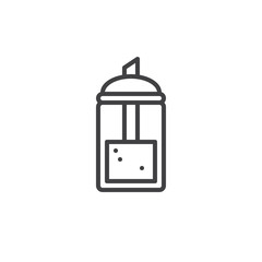 Sugar in glass sugar dispenser line icon, outline vector sign, linear style pictogram isolated on white. Symbol, logo illustration. Editable stroke