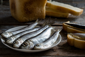 Baltic herring salted - a tasty snack