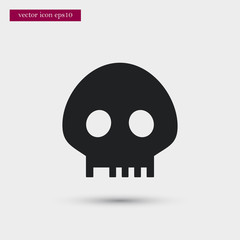 Skull icon simple vector sign