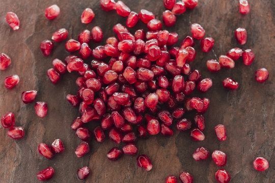 Freshly rinsed pomegranate seeds