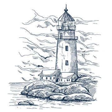 Drawing of Lighthouse by Anna  Drawize Gallery