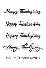 Thanksgiving typography hand drawn. Celebration Happy Thanksgiving Day. Vector vintage style text calligraphy. 