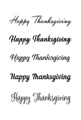 Thanksgiving typography hand drawn. Celebration Happy Thanksgiving Day. Vector vintage style text calligraphy. 