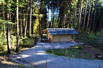 Blockhaus im Wald