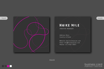 Business Card Template Purple Fantasy Design