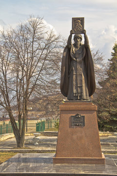 Holy Trinity Orthodox Monastery. Cheboksary, Chuvashiya, Russia Monument to Saint Gury of Kazan