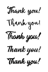 Thank you card. Hand drawn lettering. Ink Vector illustration.