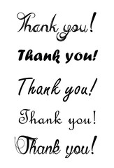 Thank you card. Hand drawn lettering. Ink Vector illustration.