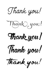 Thank you card. Hand drawn lettering. Ink Vector illustration.