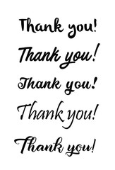 Thank you card. Hand drawn lettering. Ink Vector illustration.