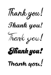 Thank you card. Hand drawn lettering. Ink Vector illustration.