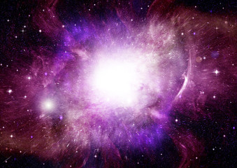 Stars, dust and gas nebula in a far galaxy