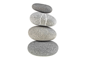 Stones isolated on a white background. Pyramid.