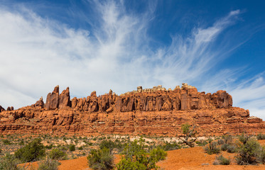 Arches National Park Rock Formation and Clouds