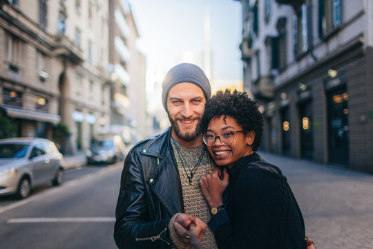 Couple Using Special Stick for Selfie with a Mobile Phone