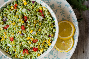 Food: green couscous