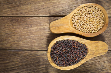 Seeds of yellow and black mustard