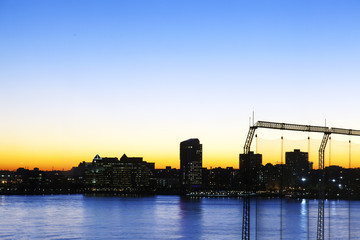 Fototapeta premium A view of a cityscape from New York to New Jersey