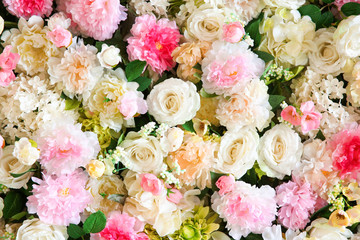 Many beautiful flowers as background
