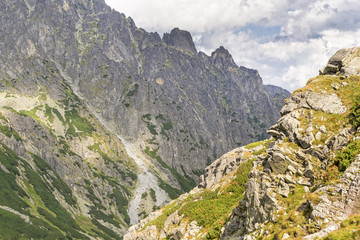 Scenic view of huge peaks in the High Tatras