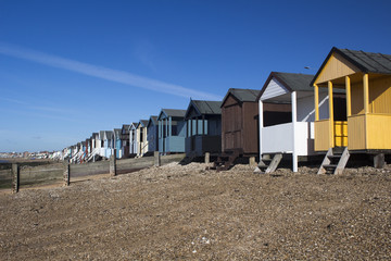 Obraz na płótnie Canvas Beach Huts, Thorpe Bay, Essex, England