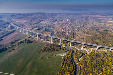 Viaduct with autumn nature